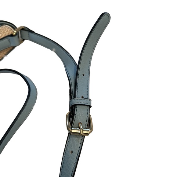 Izzy & Ali Small Natural Rattan and Light Blue Crossbody Bag OS - Picture 9 of 12